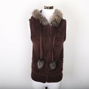 Graine Brown Sleeveless Jacket Vest Coat Women's Juniors M